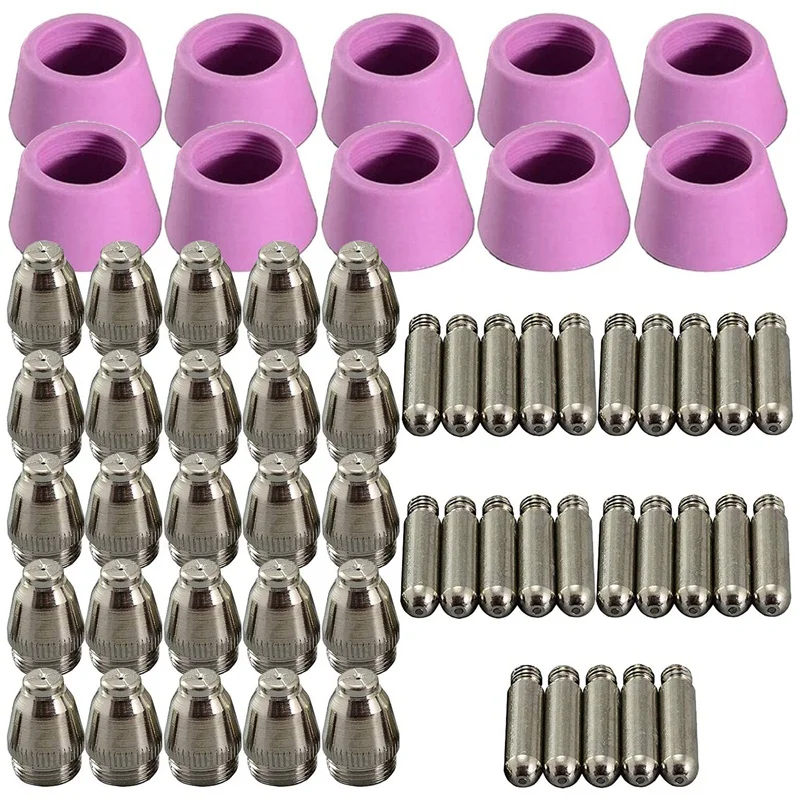 

SG-55 AG-60 WSD-60 Plasma Cutting Machine Consumables Plasma Cutting Torch Nozzle Electrode Wearing Parts Kit 60Pcs