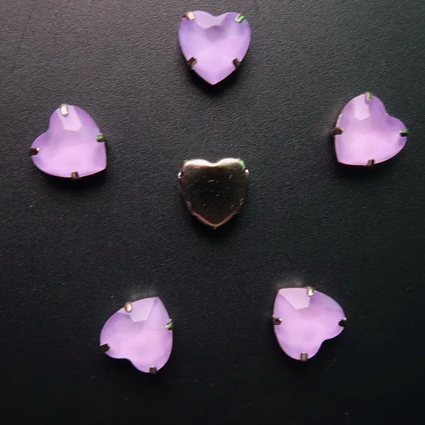 A17 Violet 20 шт/уп, серебряные украшения в виде когтей, желе, конфета, стекло, кристалл, 10 мм, в форме сердца, пришитые стразы, бусины для свадебного платья, сумок, обуви, сделай сам, отделка - Цвет: A17 Violet