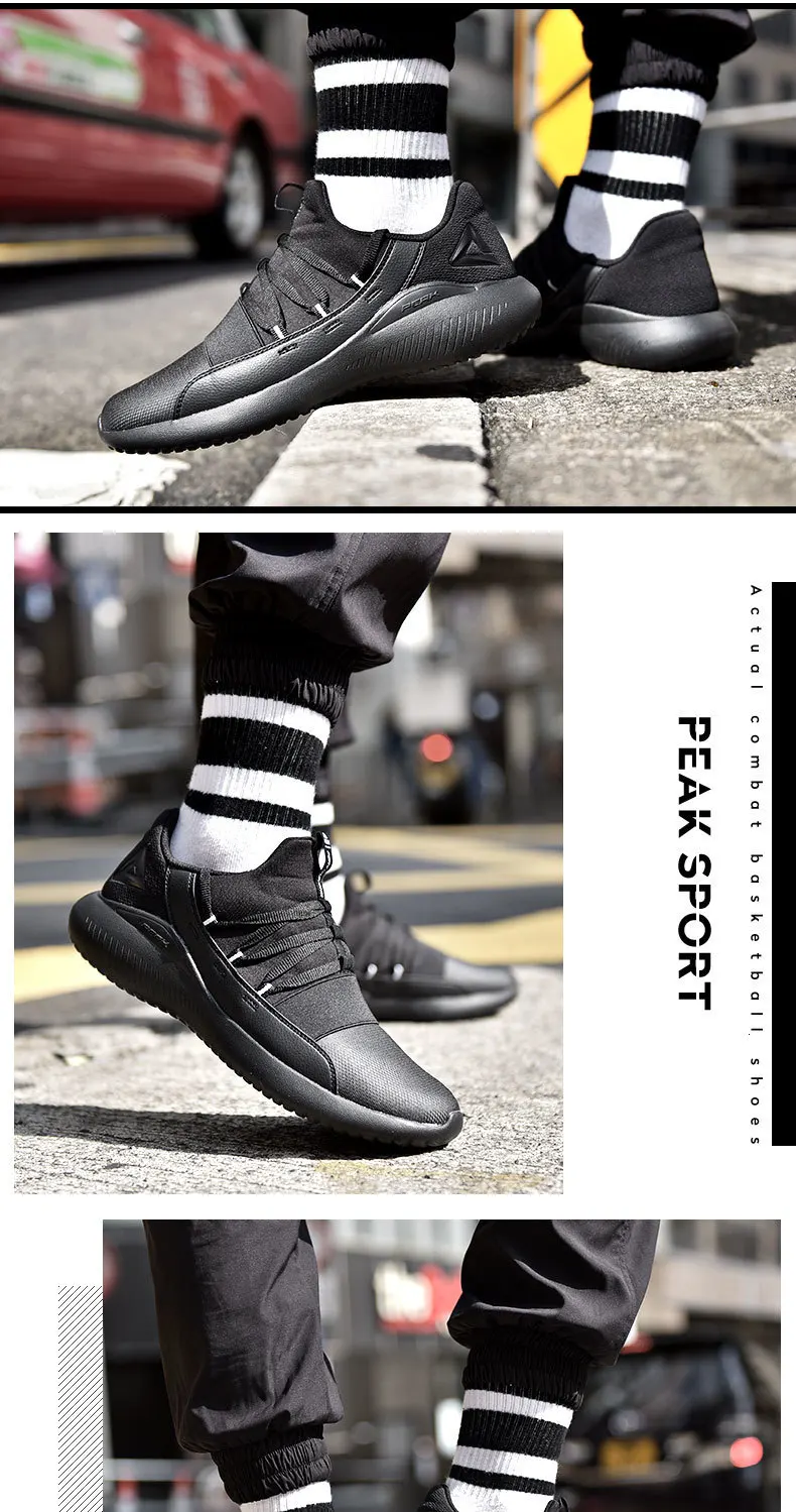 PEAK Men Autumn Winter Outdoor Fitness Jogging Sneakers Lightweight Comfortable Durable Sports Shoes Running Shoes