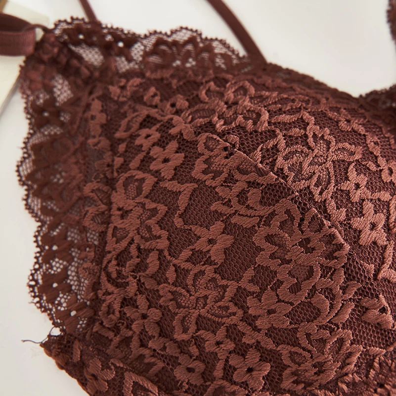 

2020 New Women No Wire Mulberry Silk Bra 3/4 Cup Floral Lace Lingerie Beauty Back Sexy Comfortable Front Closure Underwear