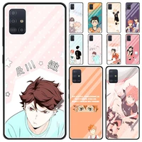 tempered glass case coque for samsung galaxy a50 a51 a71 a21s a10 a20 a31 a41 a72 m21 m31 m51 cover fundas haikyuu anime capa