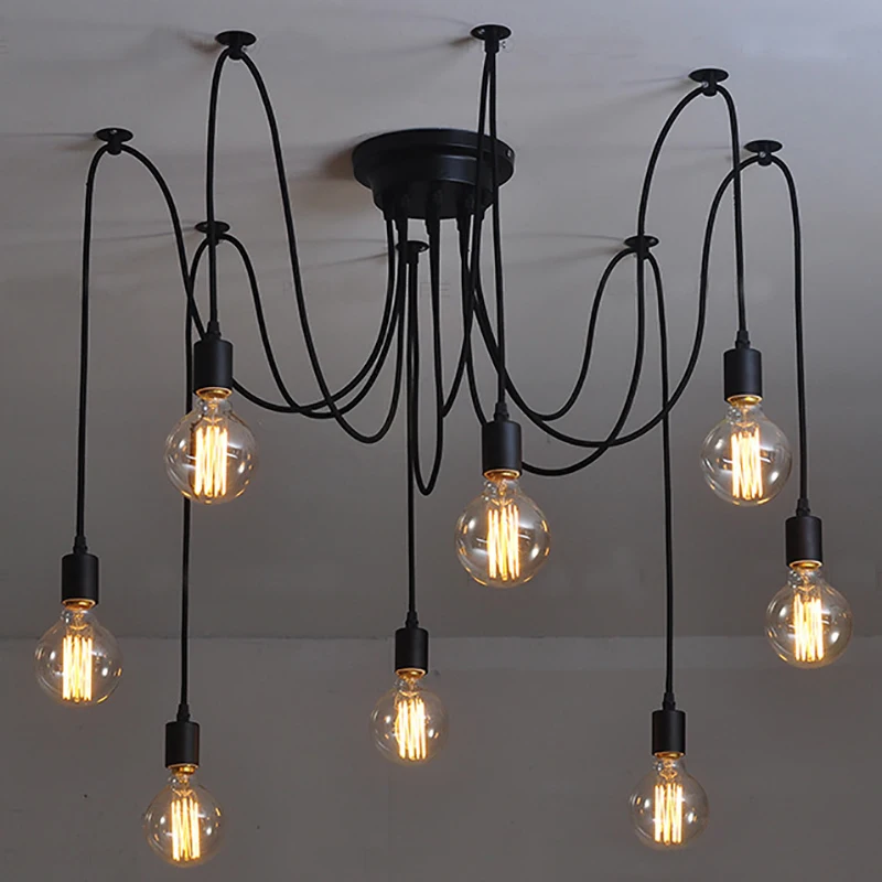 

modern ceiling Black Lustre chandeliers retro for living room bedroom dining room wire Adjustable