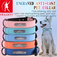 helgem dog collar cat pu leather adjustable for small medium large pets pitbull chihuahua