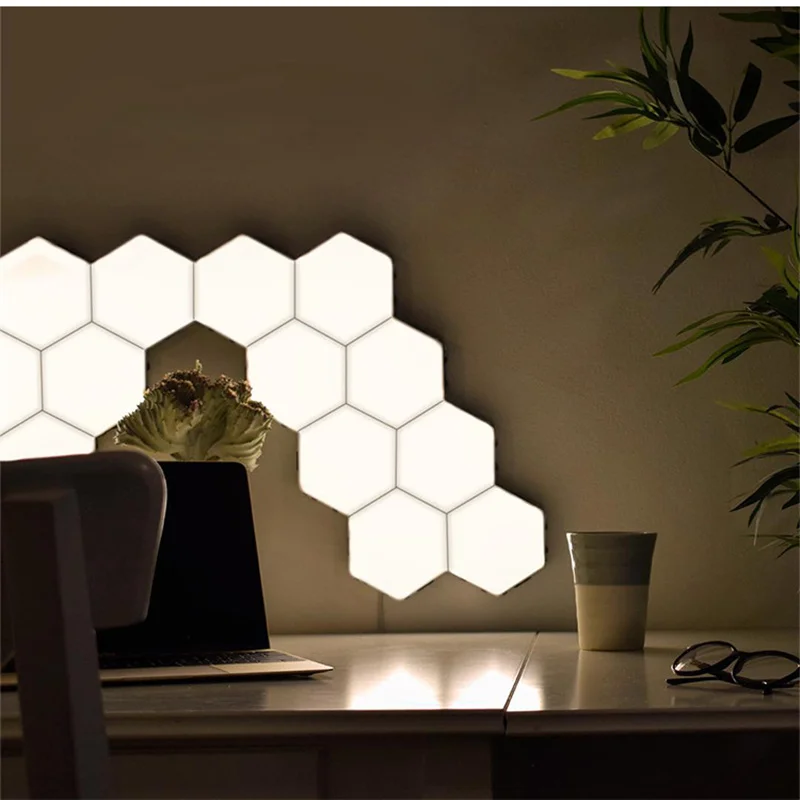 Honeycomb Modular Assembly Wall Lamp British Touch sensitive Remote Dual control Quantum DIY LED Magnetic Night light wall decor