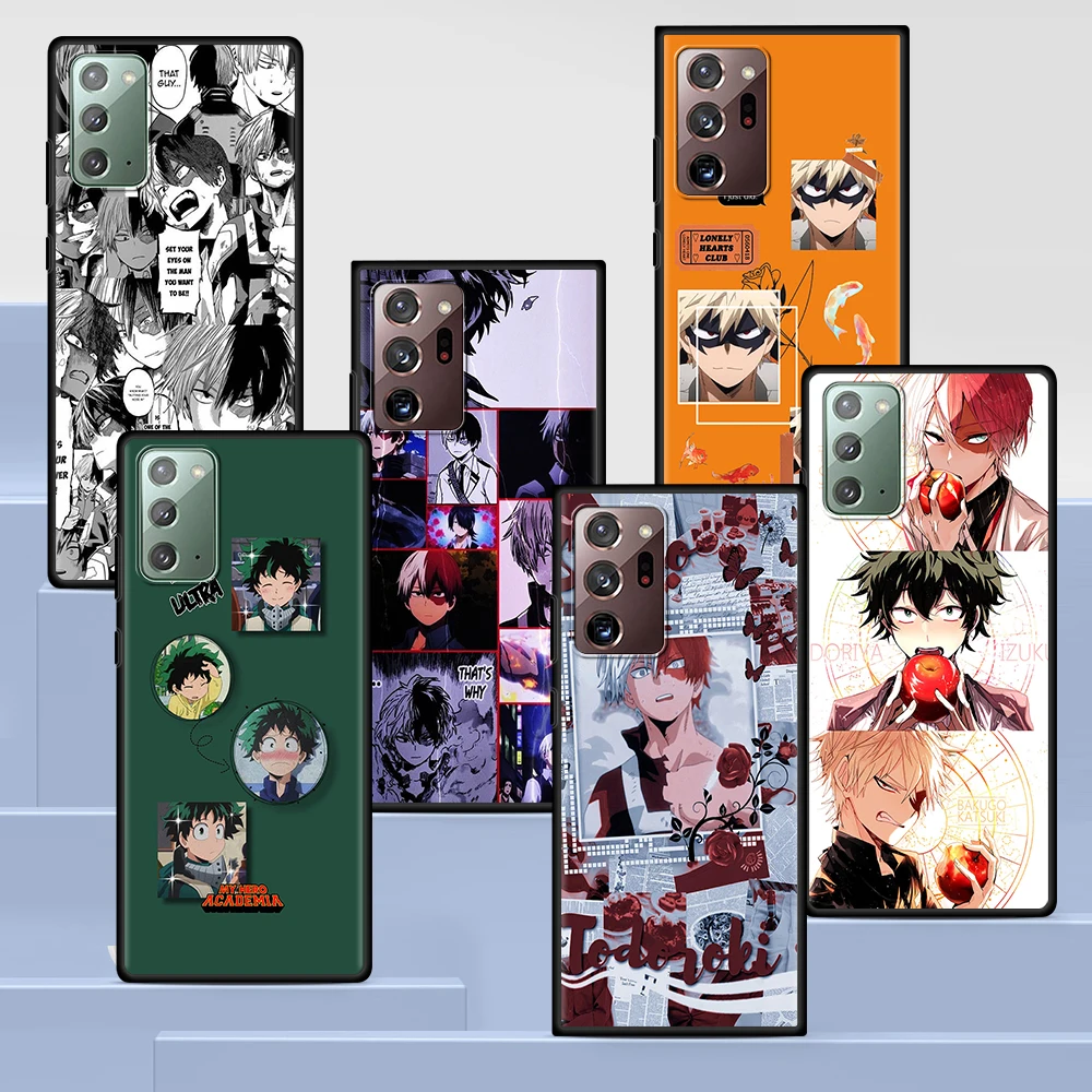 

My Hero Academia Anime Case for Samsung Galaxy S20 FE S21 Ultra S10 Lite S10e S9 S8 Plus S7 Edge A12 A51 Black Soft Phone Cover