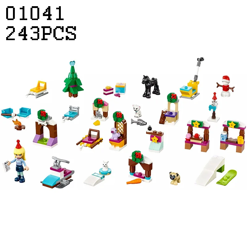 243 шт. Fit Friends Princess 41326 набор подсчета до Рождественский Адвент-календарь фигурки