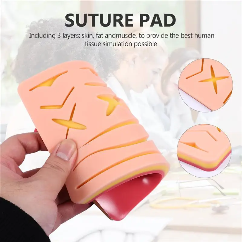 

Durable Suture Practice Kit Reusable Silicone Suture Pad for Suture Training
