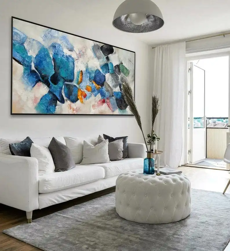 Абстрактная акриловая живопись современное произведение искусства большой