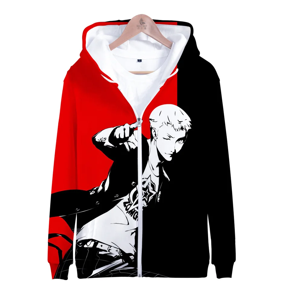 Игра P5 Persona 5 3D печати молнии Для мужчин толстовки уличная одежда в стиле хип хоп с