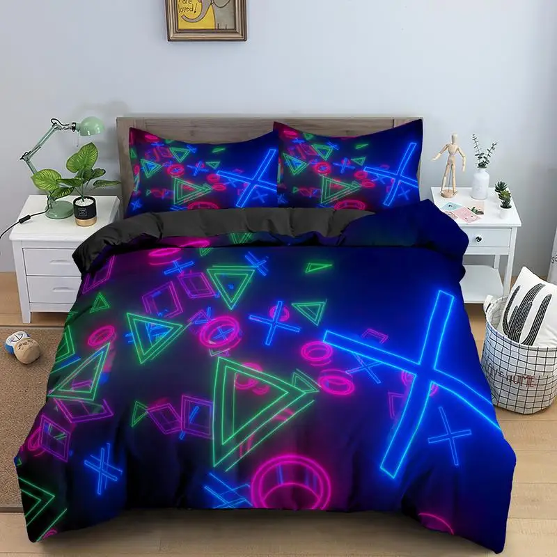 

Новый дизайн, 3d-принт, элементы игры Playstation 2/3 шт., пододеяльник с наволочками, декор для спальни