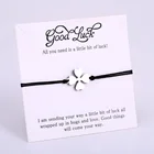 Браслеты унисекс на удачу, Шарм с четырьмя листьями клевера, удачи, регулируемое ювелирное изделие, подарок, Прямая поставка