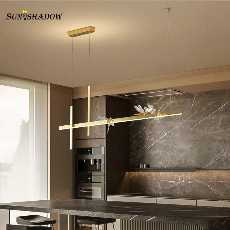 

Домашний современный подвесной светильник, комнатный светодиодный светильник l90 см, L120 см, Подвесная лампа для столовой, кухни, гостиной, сп...