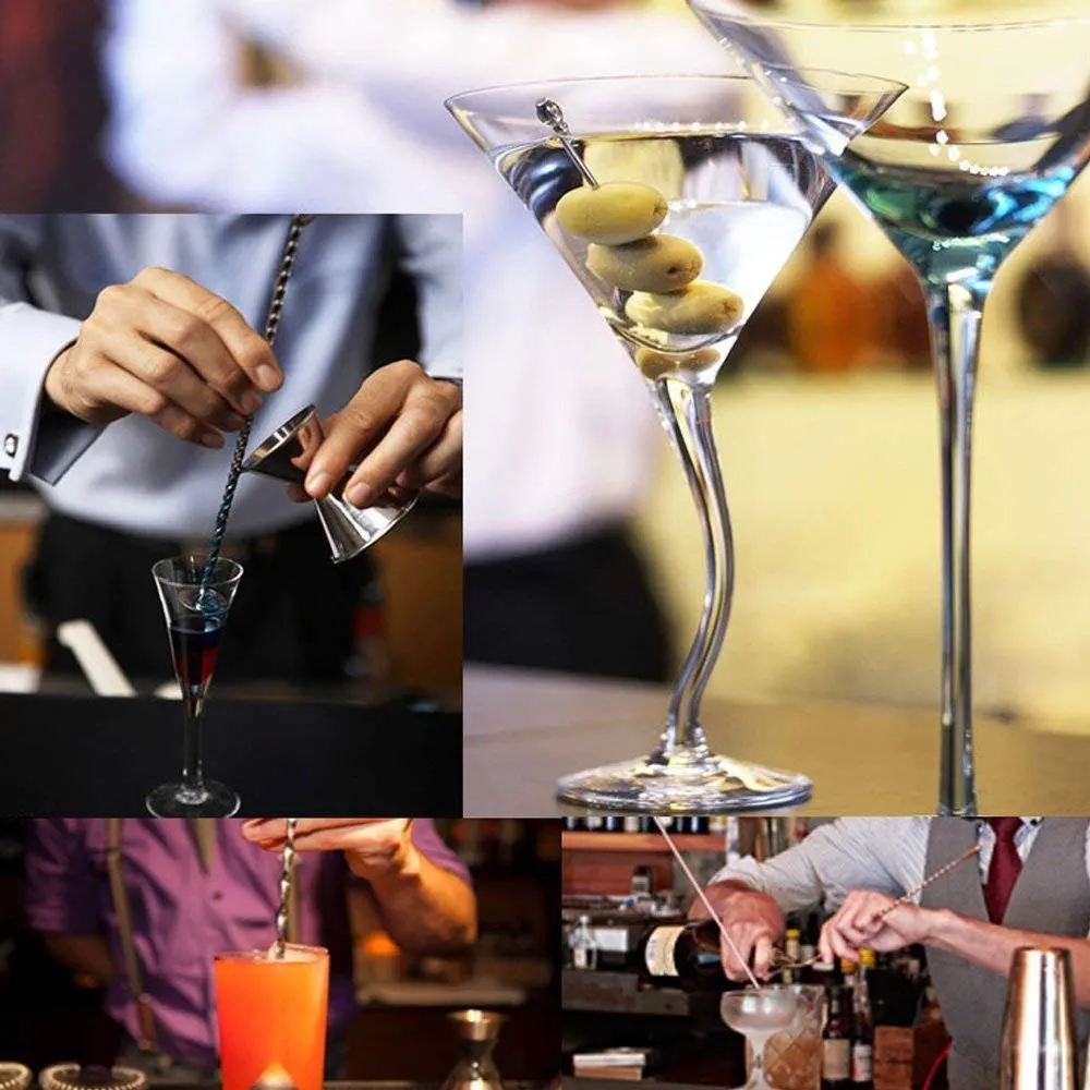 4 шт./лот 31 см нержавеющая сталь барменная смешивающая ложка спираль шаблон бар