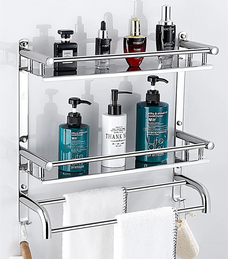304 полка для душевой кабины из нержавеющей стали ванной комнаты 2 ярусная