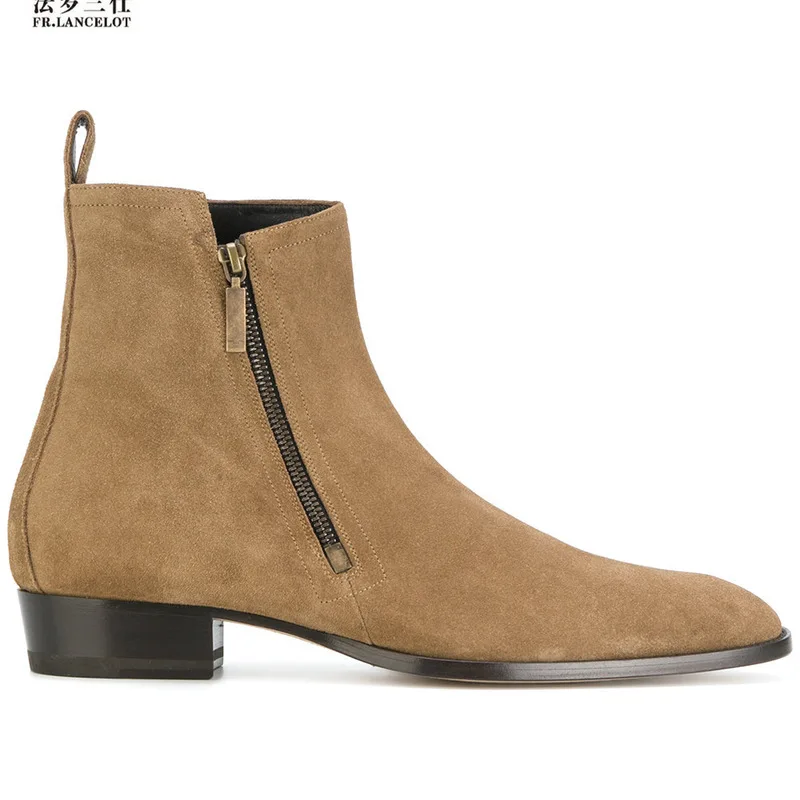 17 в Европе и новые зимние ботинки Челси с острым носком мужские Ботинки Martin на