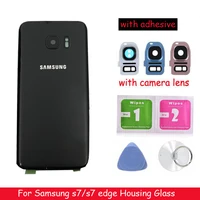 new rear panel glass battery back cover for samsung galaxy s7 g930 s7 edge g935 battery cover glass with camera lens
