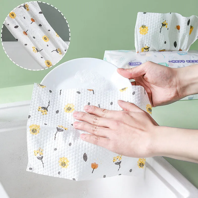 

Household Absorbent Disposable Rags Kitchen Accessories Household Cleaning Tools Wet And Dry Cleaning Cloth Dishwashing Cloth