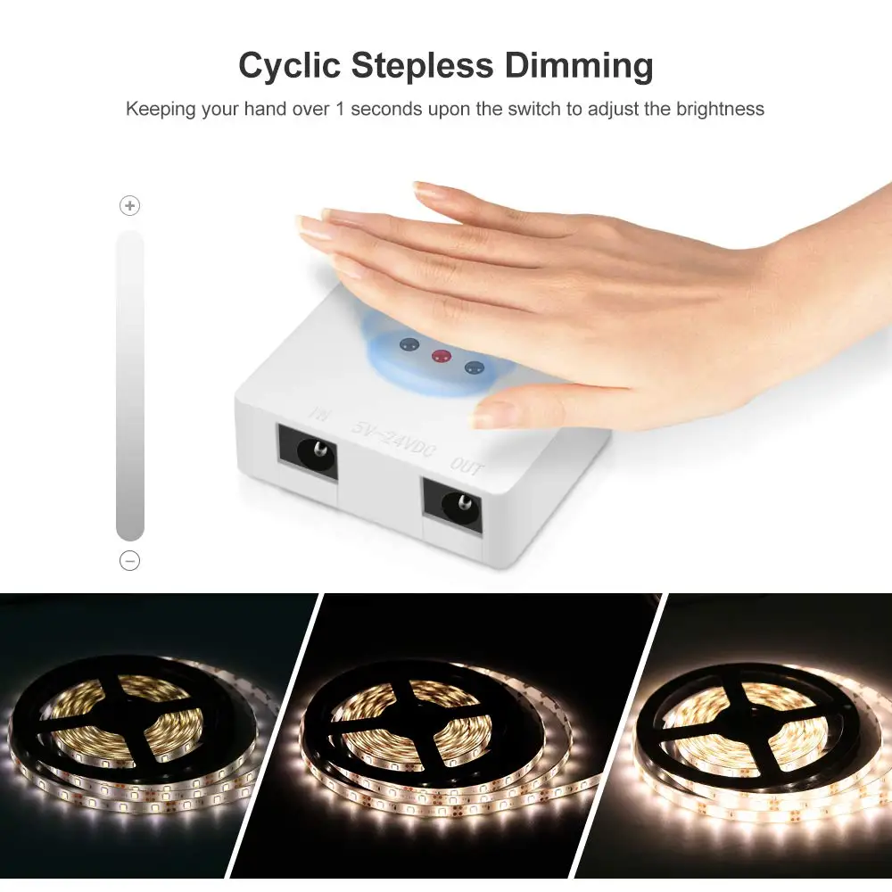 Светодиодная лента светильник 5 м с регулируемой яркостью умная ручная развертка