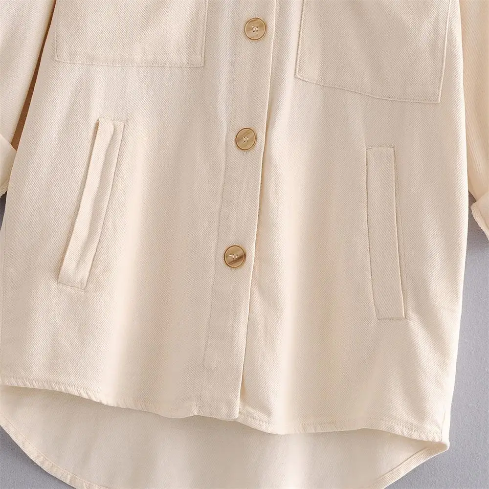 

2020 summer new European and American retro shirt tooling loose jacket female wild thin sunscreen top