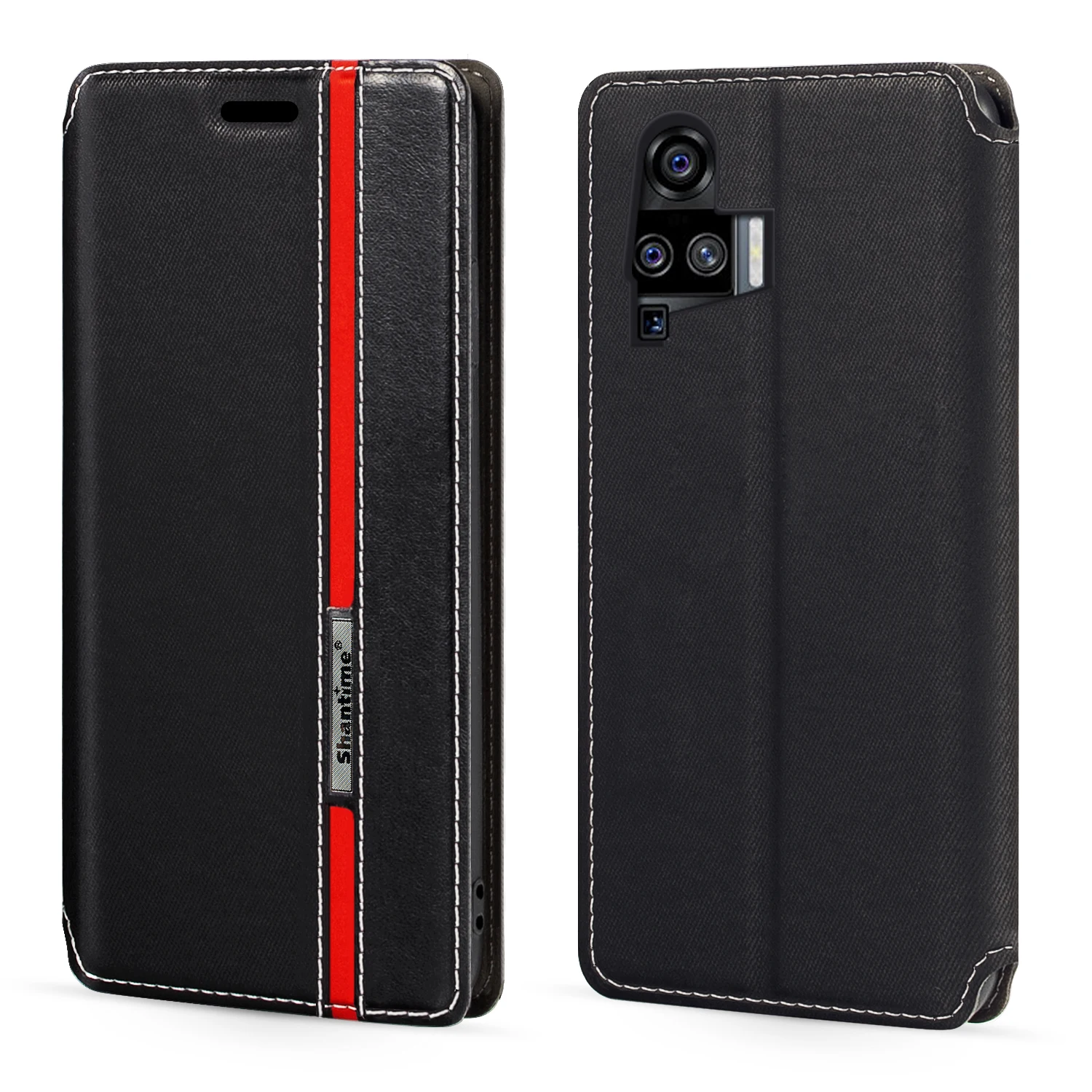 

Кожаный чехол-книжка с магнитной застежкой для Vivo X50 Pro