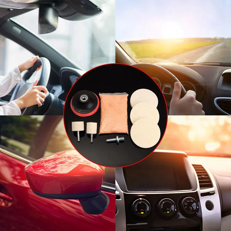 8 шт машины полироль для автомобиля Стекло лобовое стекло Полировочный набор