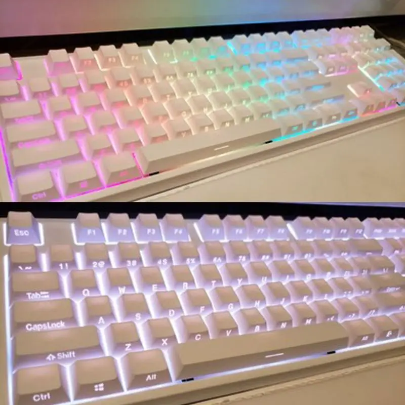 

108 PBT Double Shot Side-lit Side Backlit Keycaps Cherry Profile Keyboard Keycap