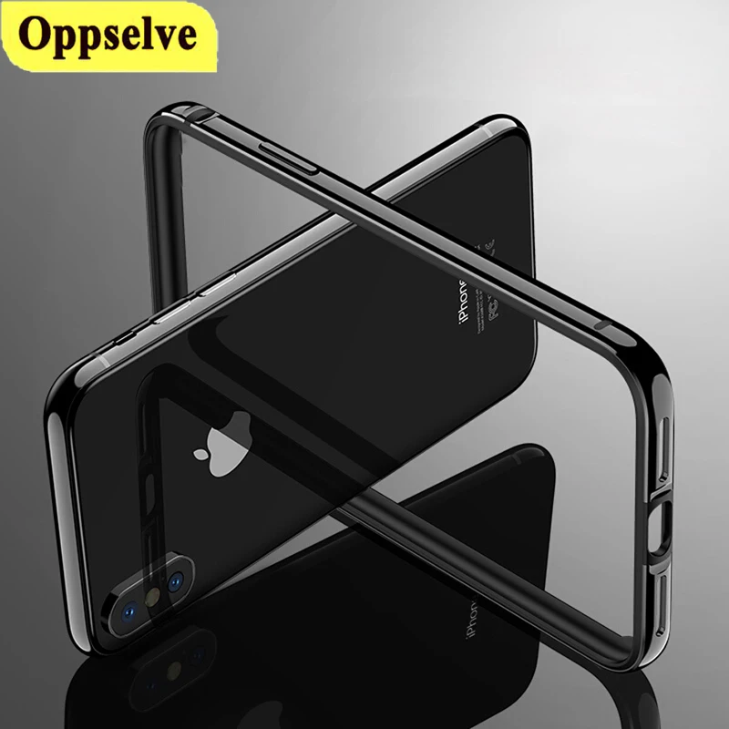 Чехол-бампер для iPhone Xs Max Xr 10 8 7 6s Plus противоударный чехол с рамкой iPhoneX алюминиевая