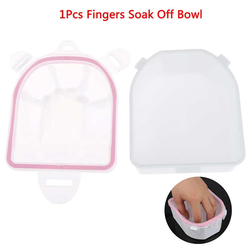 

1PCS Plastic Separate Fingers Soak Off Bowl Nail Art Gel Polish Remove Soak Tool Thicken Nail Polish Remover Bowl Manicure