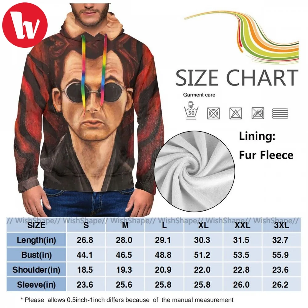 

Men Crowley Hoodie Fashion Long Sleeve Polyester Hoodies Winter Loose Pullover Hoodie XXXL