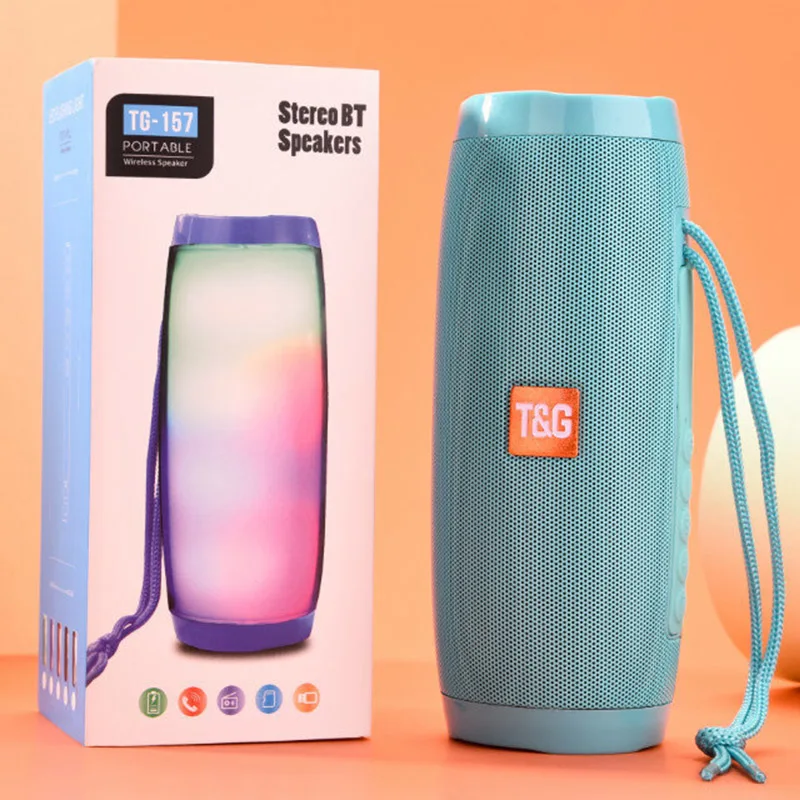 Portable LED Wireless Bluetooth Speaker Boom Box Outdoor Bass Column Subwoofer Sound with Mic Support TF FM USB Subwoffe | Электроника