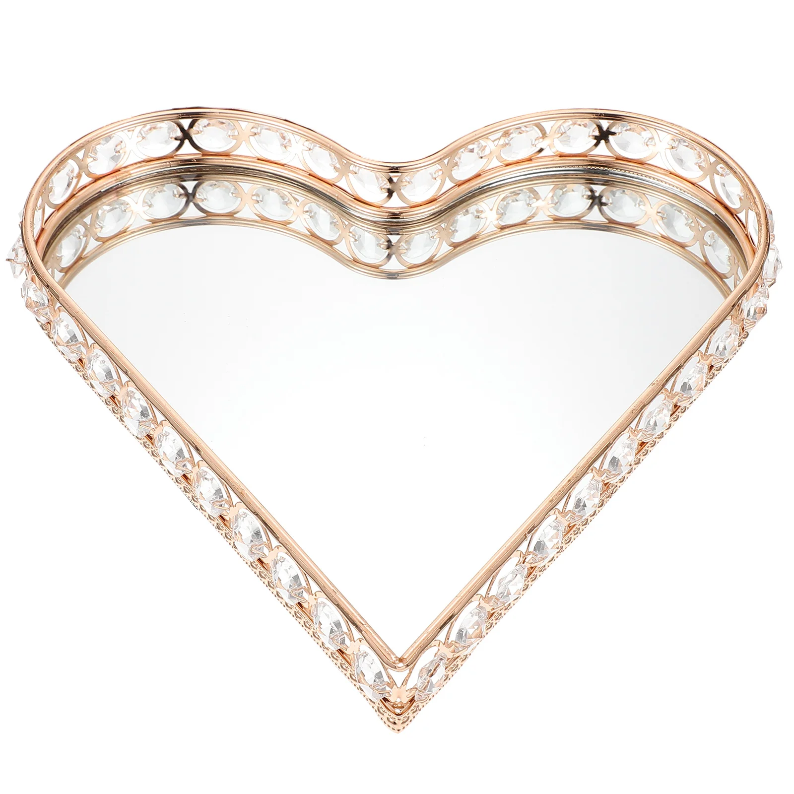 

1pc Decorative Jewelry Tray Home Use Sundries Holder Tray Creative Mirror Tray