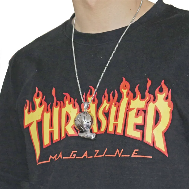 

Shoes Soccer Goal Pendants World Cup Men's Sports Necklace hiphop box chain necklace Europe Ornament of Fat