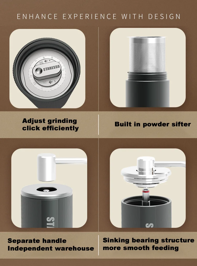 値段 プロのコーヒー用の目に見えない手動ブレンダー,二重コーヒーグラインダー