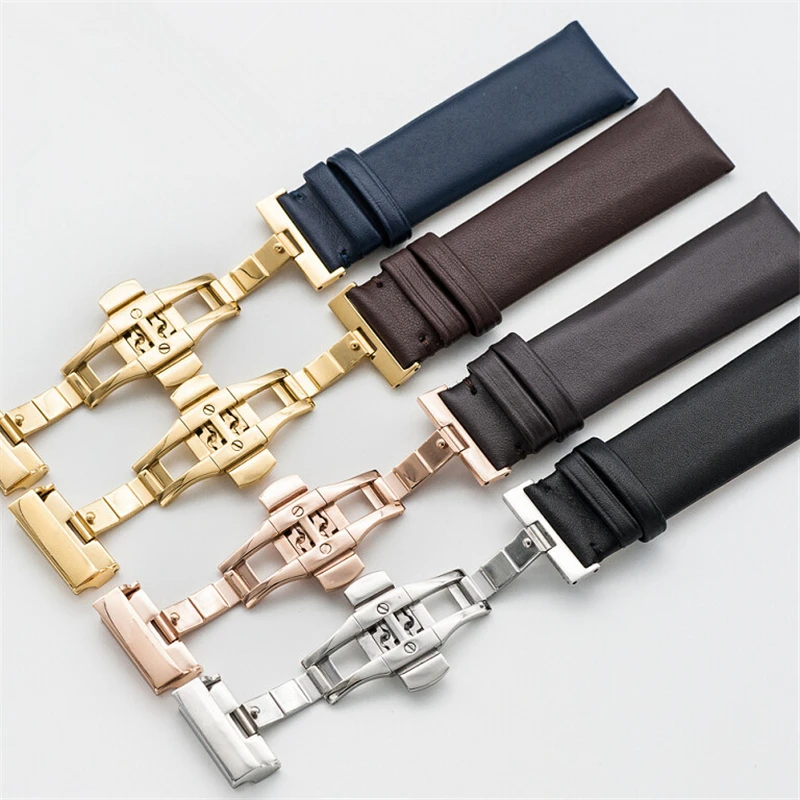 High quality Men Women Genuine Leather Watch Strap for Armani 20/22mm Genuine leather Watch Band Black/Deep Brown/Blue+ Tools