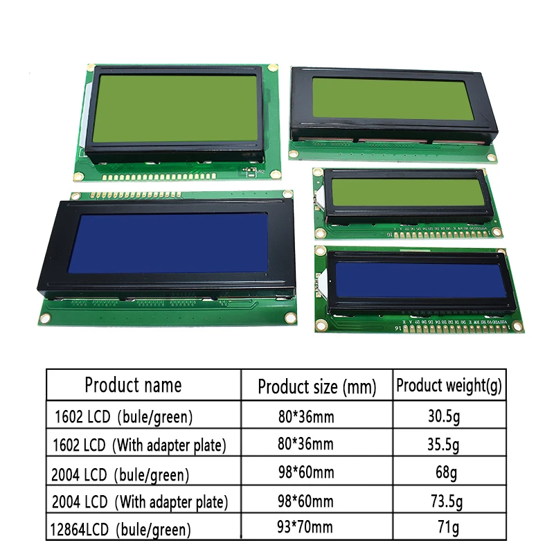 Lcd 1602 lcd 1602 2004 12864 Модуль синий зеленый экран 16x2 20X4 символьный ЖК-дисплей модуль HD44780 контроллер синий черный светильник