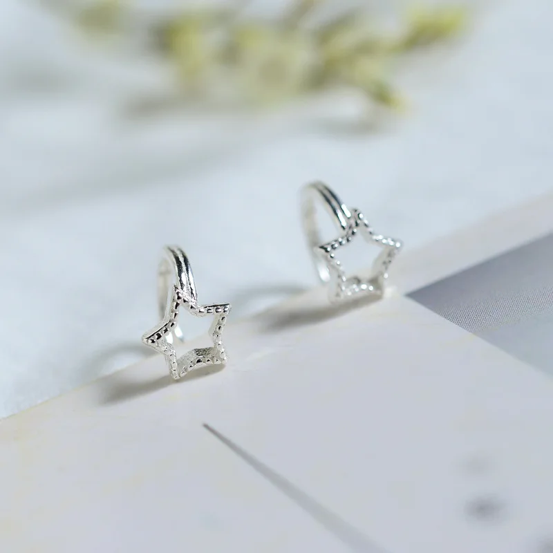 Moon Форма Кафф 925 пробы серебряные клипсы для ушей в форме Для женщин мужские