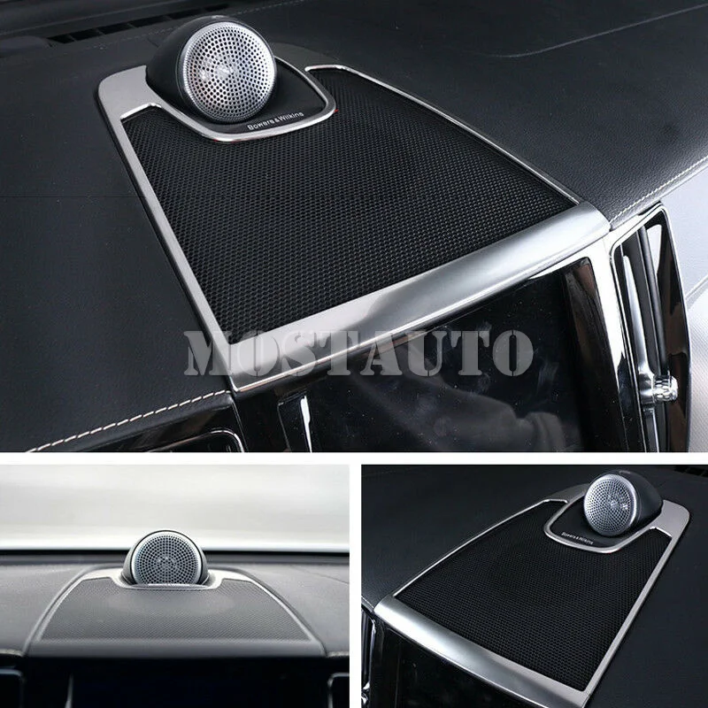 

For Volvo XC60 Second generation 2018-2021 Stainless Steel Interior Middle Speaker Ring Cover Trim 1pcs Car Accessories Interior