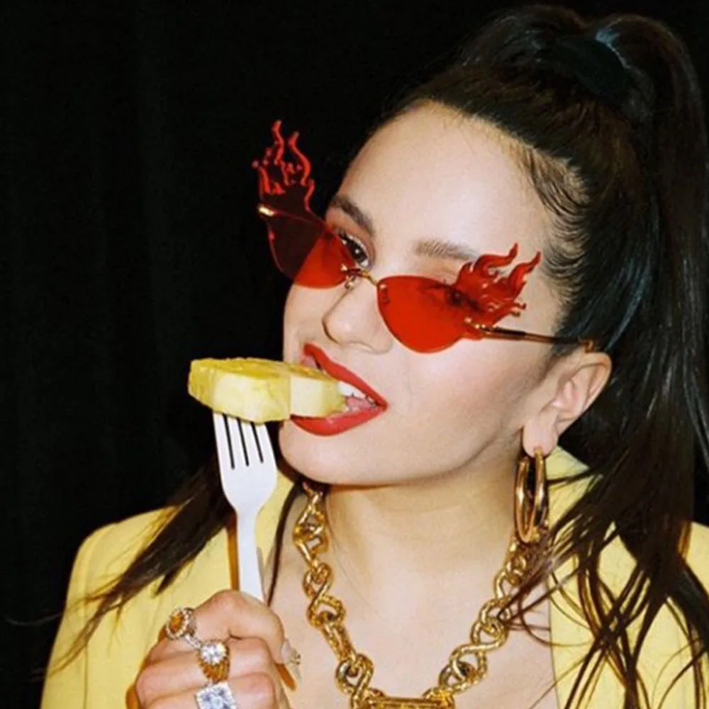 Новое поступление 2020 Модные солнцезащитные очки кошачий глаз стиль пламени