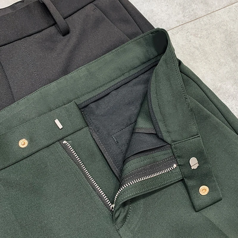 

Men's Solid Suit Pants Business Slim Fit Trousers 2021 Classic Office Party Pantalon Homme Classique Social Formal Male Clothing