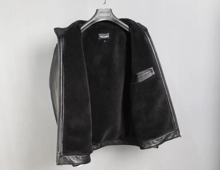 Мужская куртка из овечьей кожи на осень и зиму мужская натуральной размера плюс