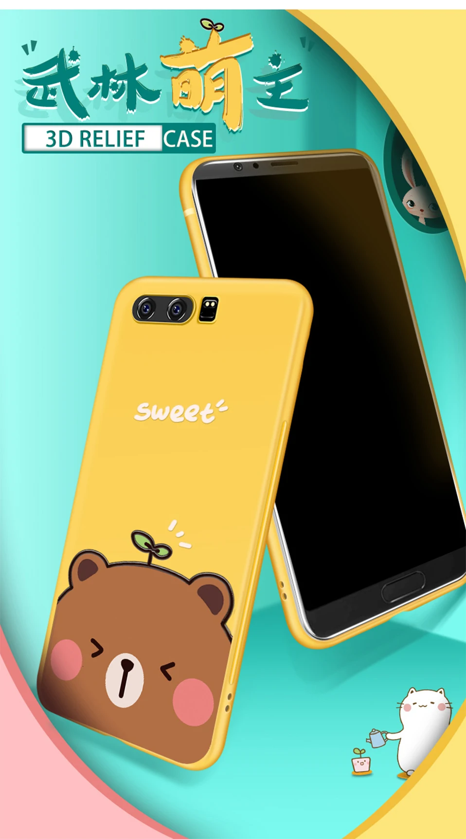 Asina, милый мультяшный чехол для huawei P10, чехол, силиконовый чехол, Fundas для huawei P9 Lite P20 Lite P, умный чехол, противоударный чехол