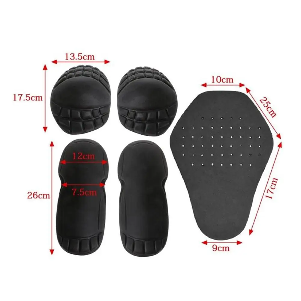 

5PCS Motorcycle Protective Gear Removable Motorcycle Riding Shoulder Elbow Back Protector Pads Set Motorcycle Accessories