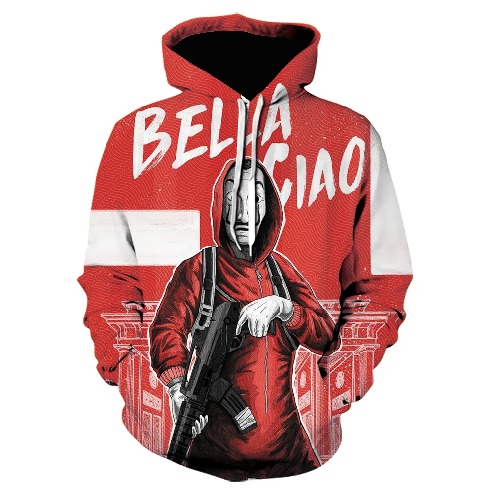 

New Arrival La Casa De Papel 3D Print Women/men Hoodies Sweatshirts Poleron Hombre Money Heist The Paper House Casual Men Hooded