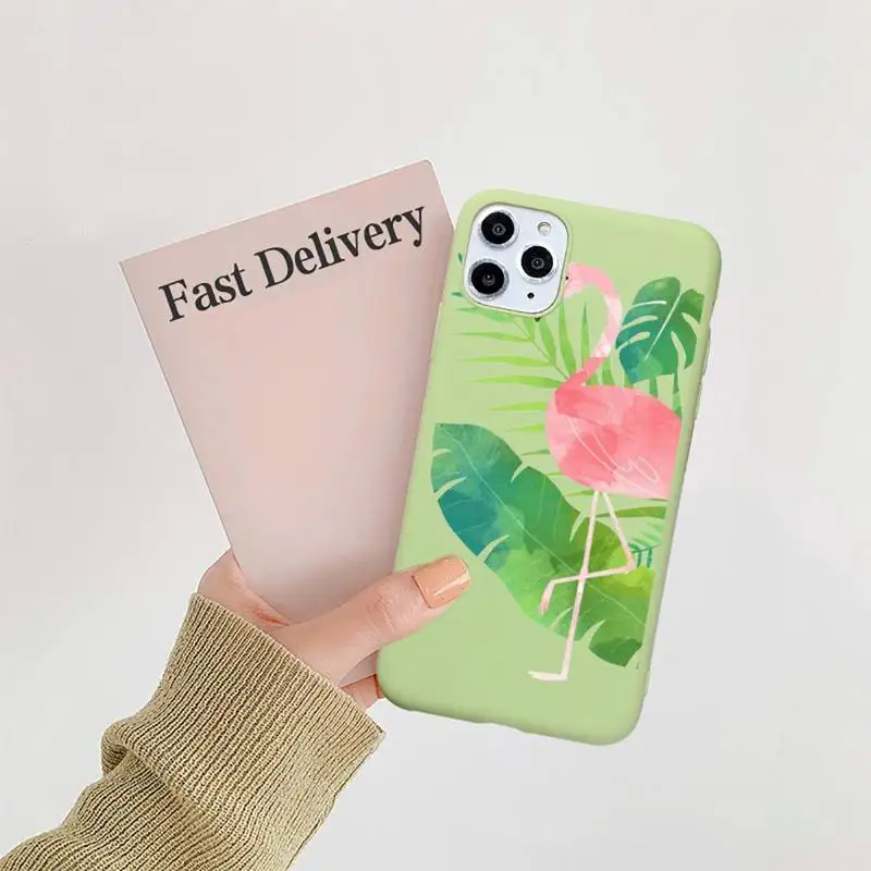 

Pink flamingo Phone Case Candy Color for iPhone 11 12 mini pro XS MAX 8 7 6 6S Plus X SE 2020 XR