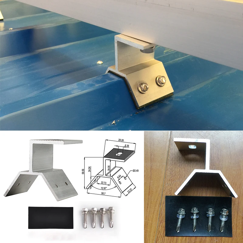 

mounting brackets kit accessories for solar panels installation fixed on roof house solar panel aluminum material fixed clamp