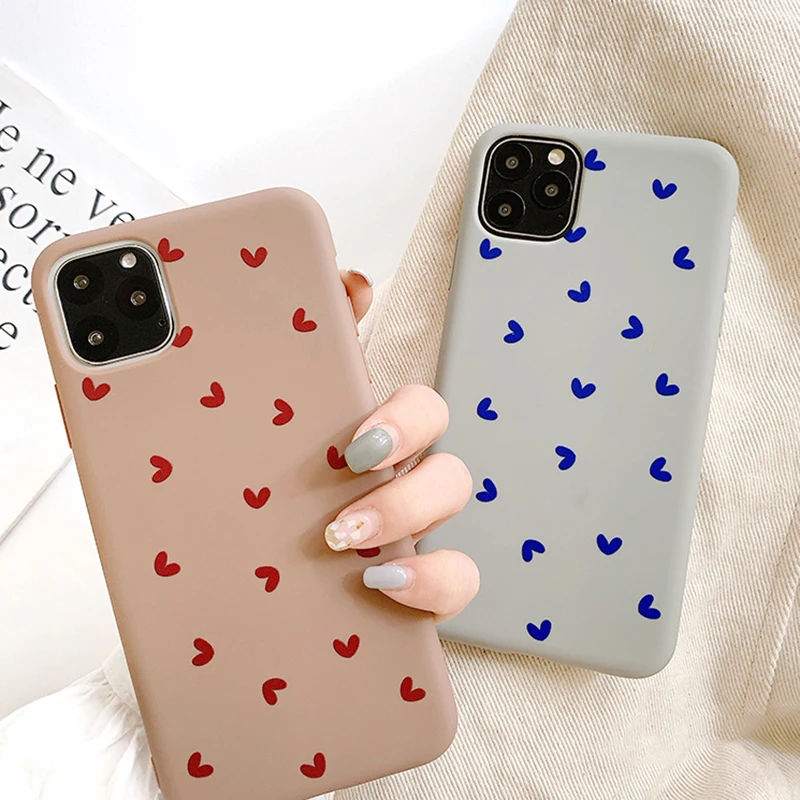 Чехол для телефона LOVECOM для iPhone 11 Pro Max XR XS Max 6 6s 7 8 Plus X винтажный милый мягкий чехол из ТПУ с гальваническим сердечком