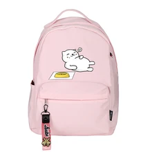 High Quality Neko Atsume Women Cat Backpack Kawaii Cute Bagpack Pink School Bags Cartoon Travel Backpack Laptop Daypack