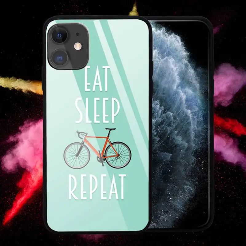 

Love Bike Bicycles quotes pink Phone Case Tempered glass For iphone 6 6S 7 8 plus X XS XR 11 12 mini PRO MAX