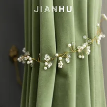 Vintage Velvet Swan American Olive Green Dark Green Curtains for Living Dining Room Bedroom (2)