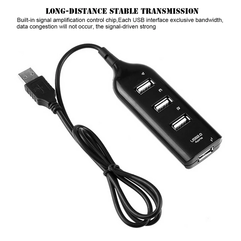 USB 2 0 высокоскоростной usb-хаб 4 порта разветвитель USB-адаптер мини-концентратор для